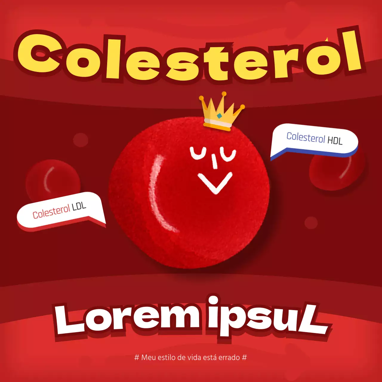 Explicar a informação sobre o colesterol em laranja e vermelho
