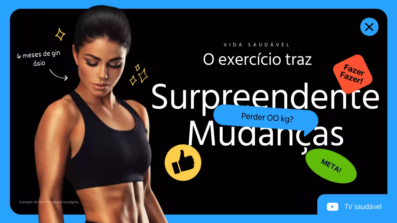 A diferença após um treino de conceito de autocolante preto e azul