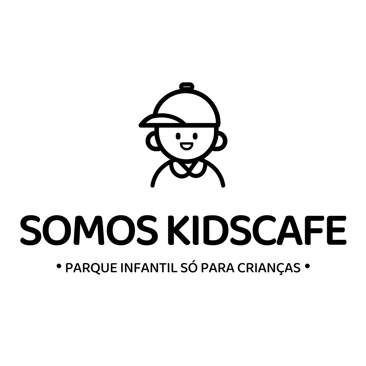 Café para crianças com estilo de logótipo icónico simples