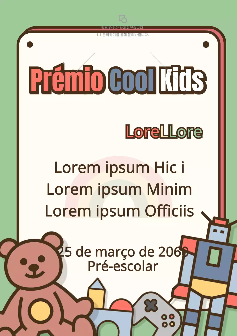 Prémio de louvor para crianças em estilo de fundo de brinquedo de menta