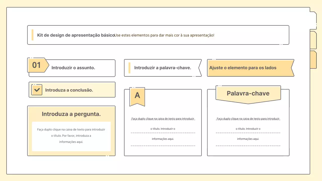 Kit de apresentação simples e limpo em amarelo
