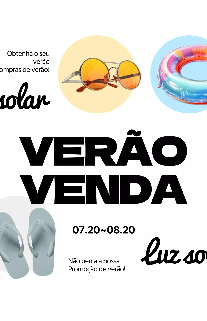 Promova os seus saldos de verão com caligrafia sobre um fundo branco