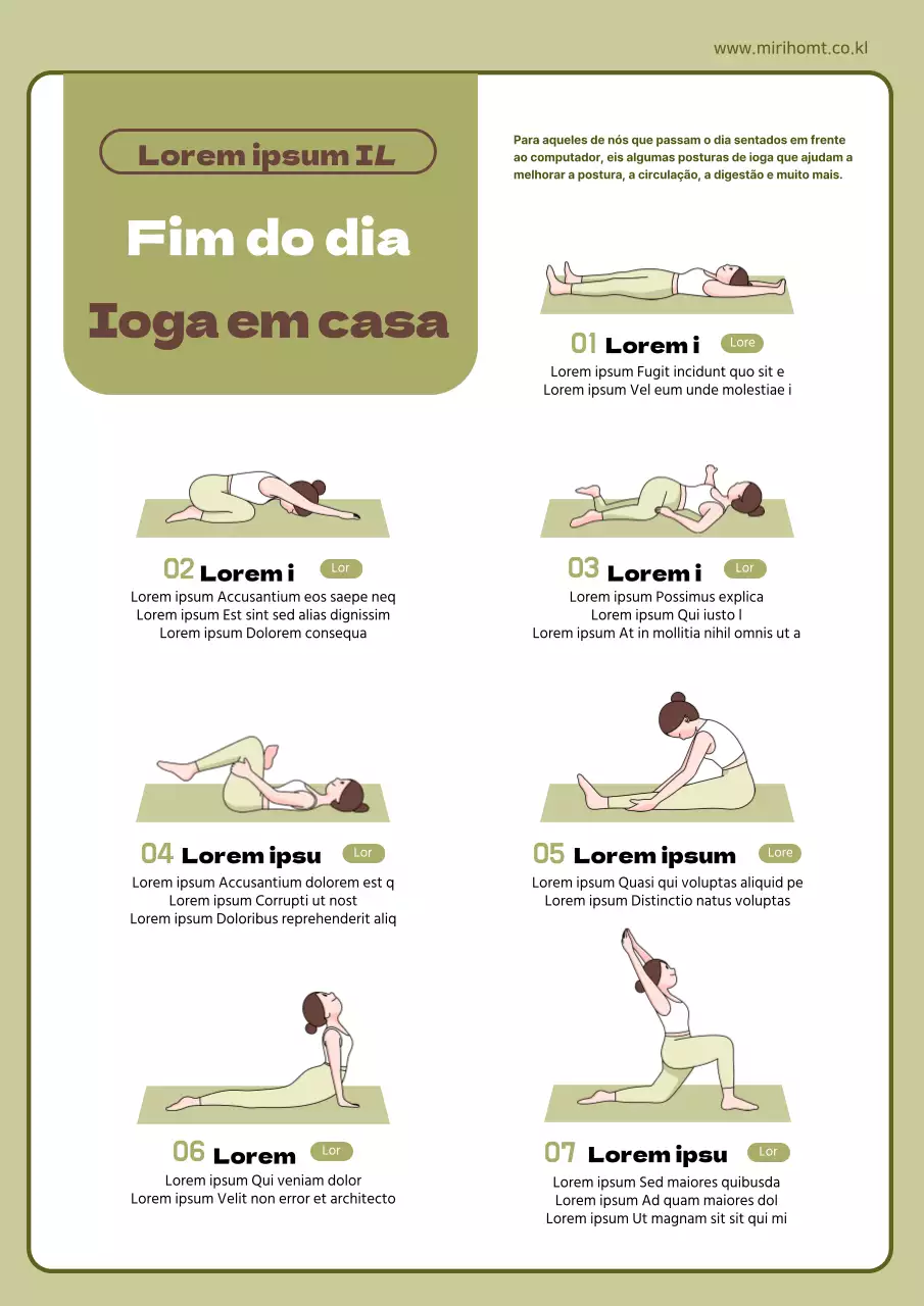 Um guia para poses de ioga em casa em tons de verde e castanho