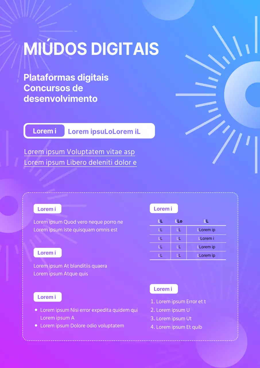 Anúncio de concurso para um estilo simples com um gradiente azul e roxo