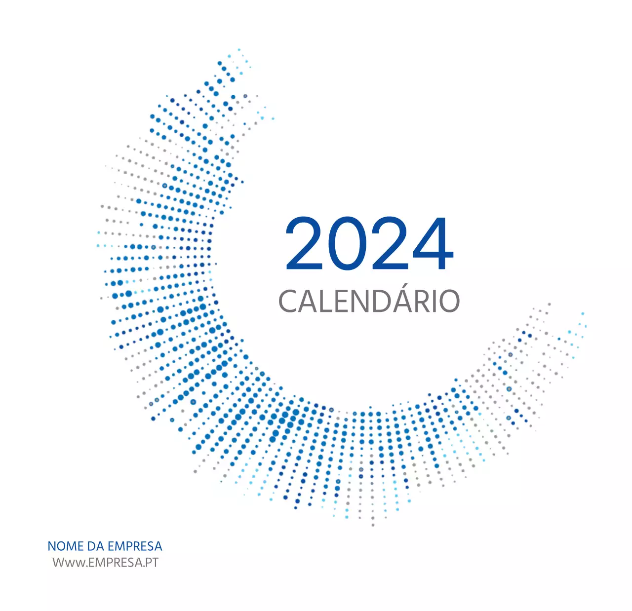 Calendário de secretária branco e limpo para empresas