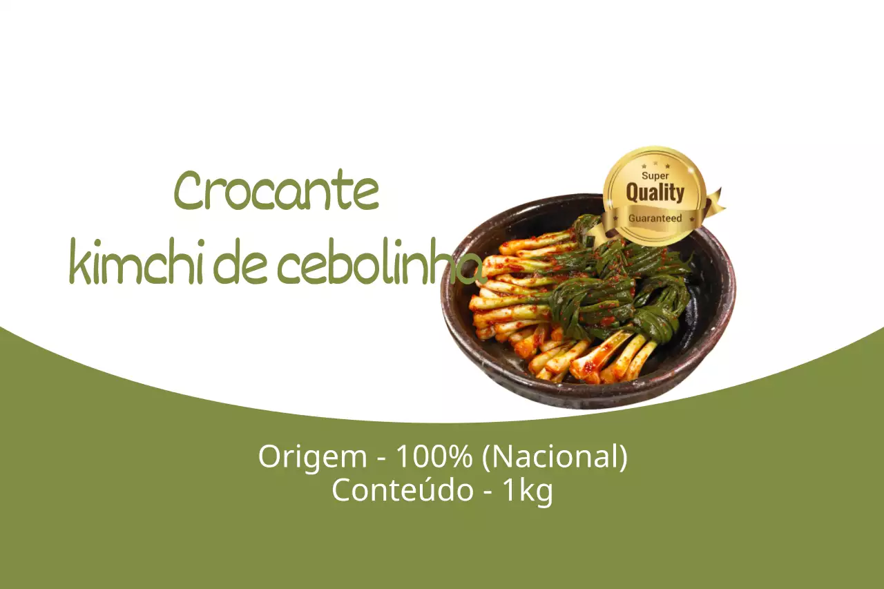 Kimchi de cebolinha crocante