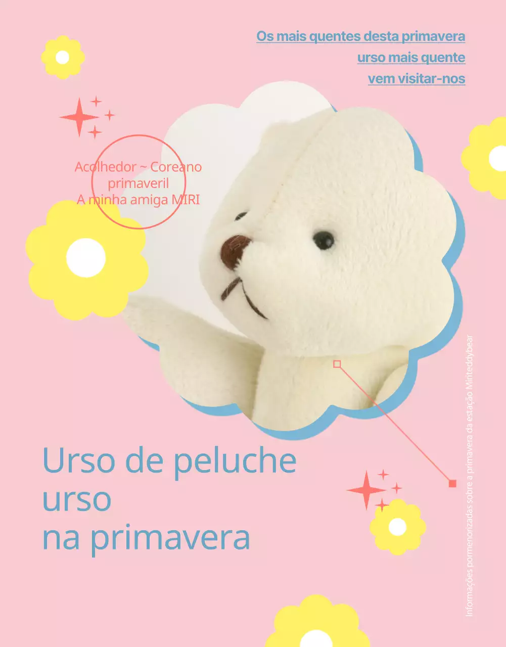 Uma proposta de financiamento para um boneco de peluche cor-de-rosa e azul claro
