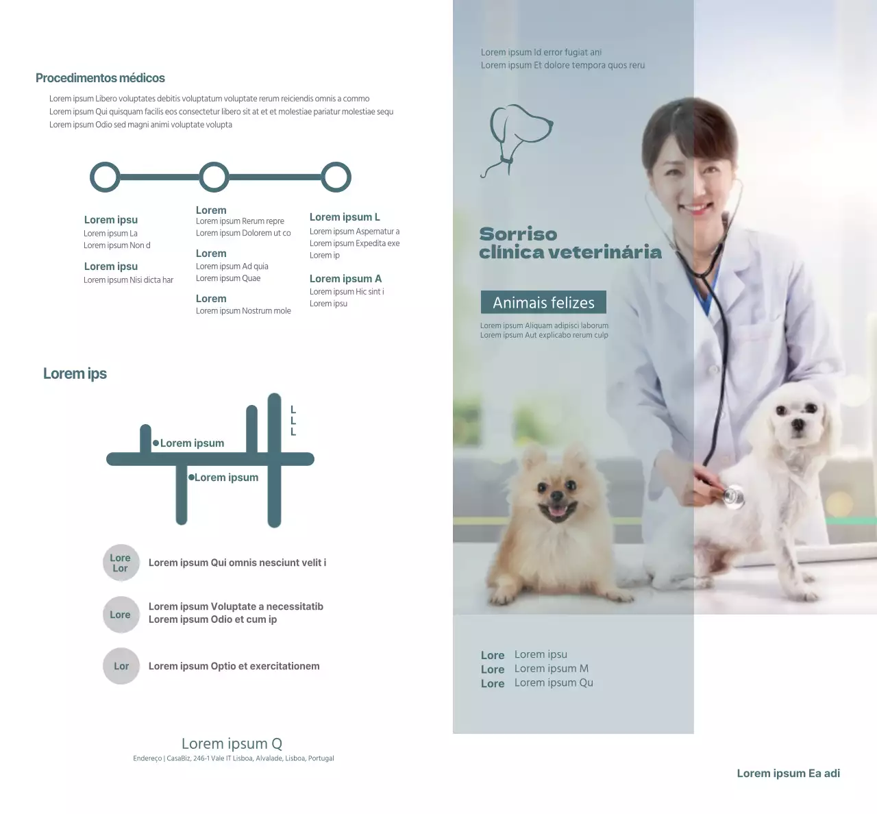 Conceito de horário de clínica veterinária turquesa
