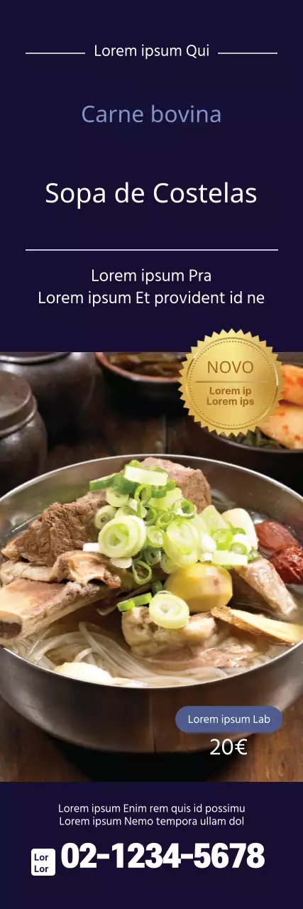 Promover um novo menu de caril