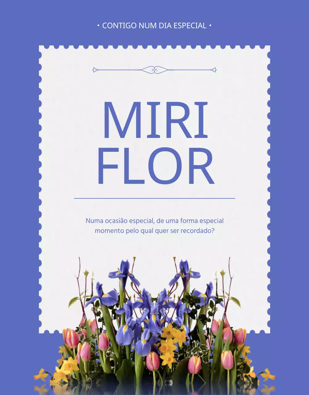 Tema do convite para entrega de flores roxas