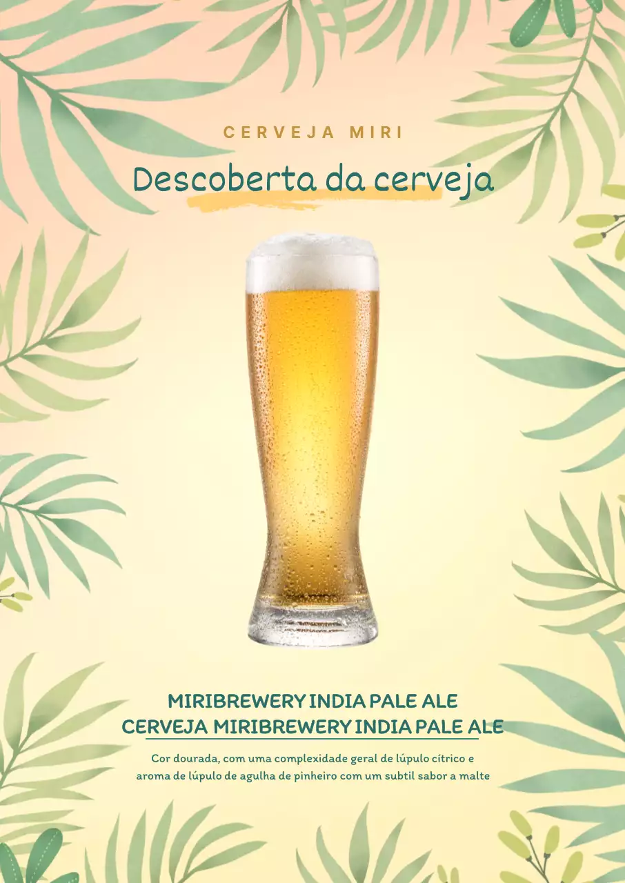 Cartaz de retrato de cerveja artesanal tropical