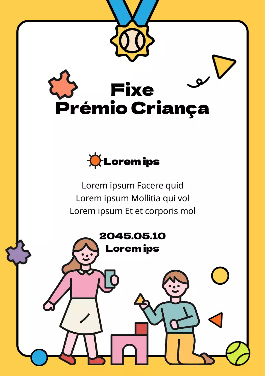 Ilustração de uma criança bonita amarela Criança fixe Listagem ideal