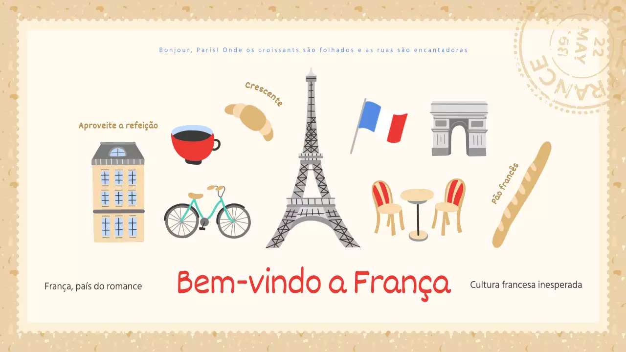 Uma introdução minimalista ao país em bege e vermelho