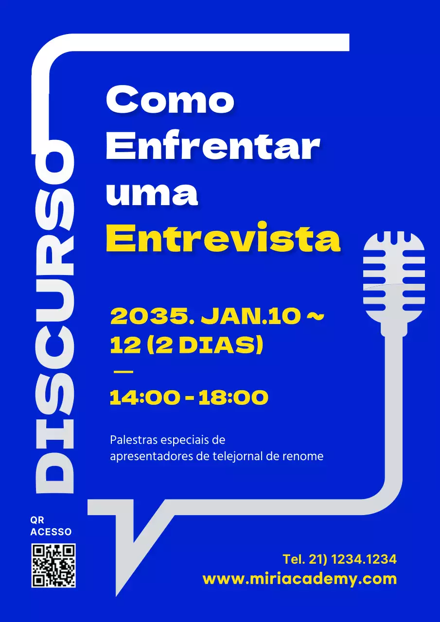 Um guia de entrevista azul simples