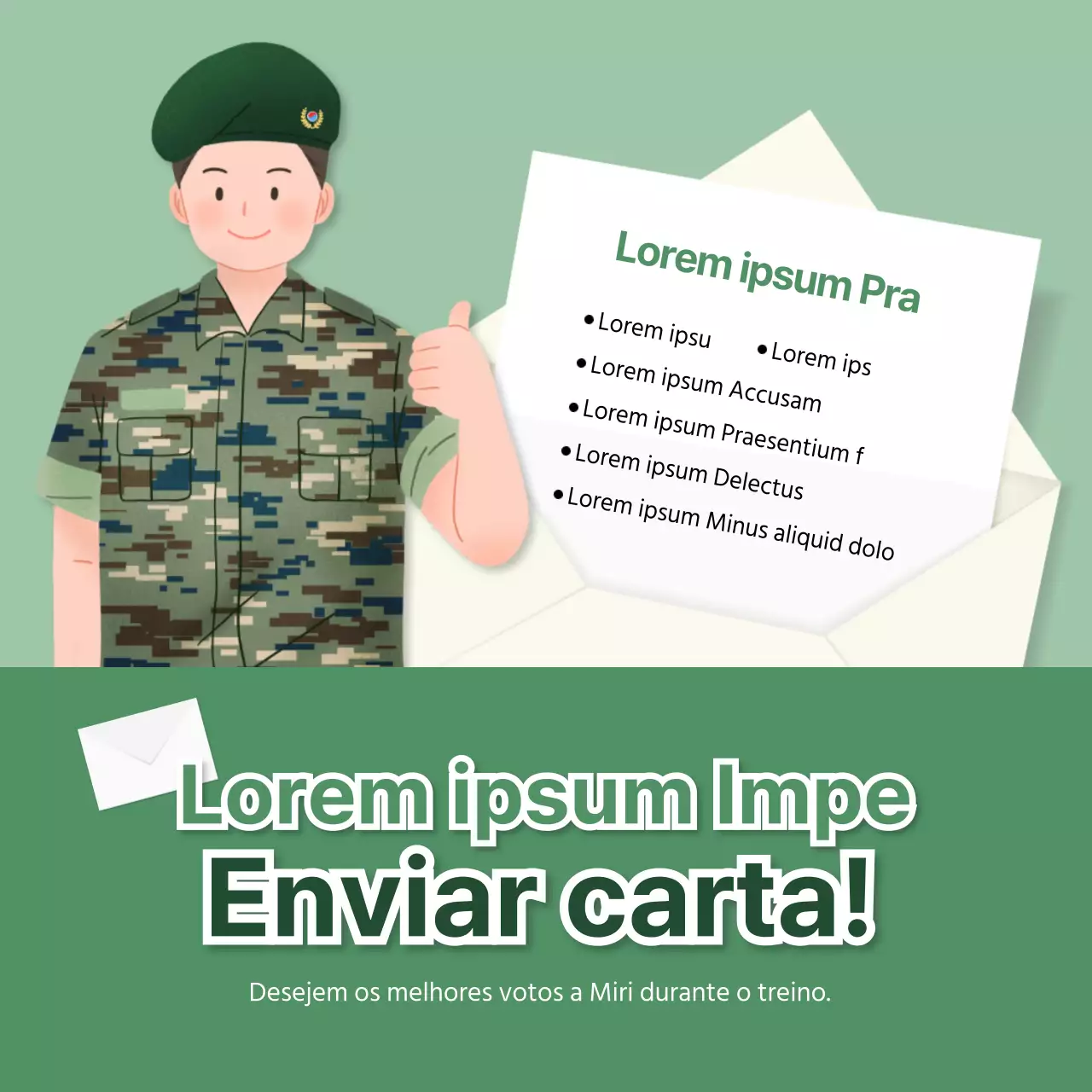 O que lhe dirá a carta de correio eletrónico dos cadetes de cor verde