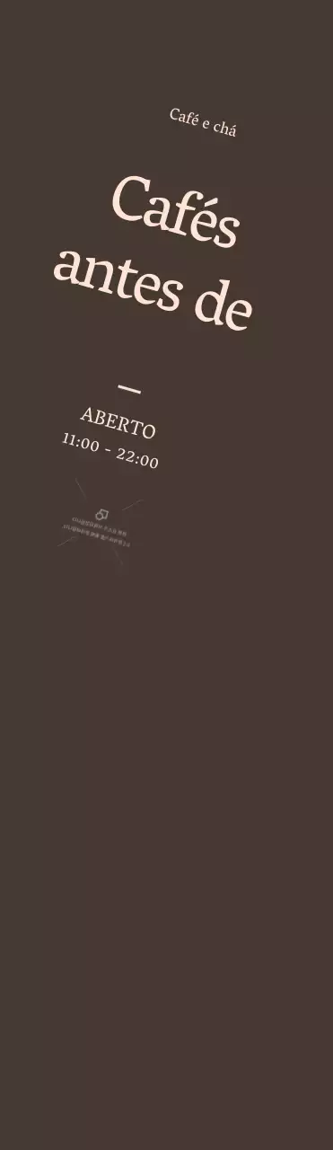 Promoção de abertura de um grande café sobre fundo castanho