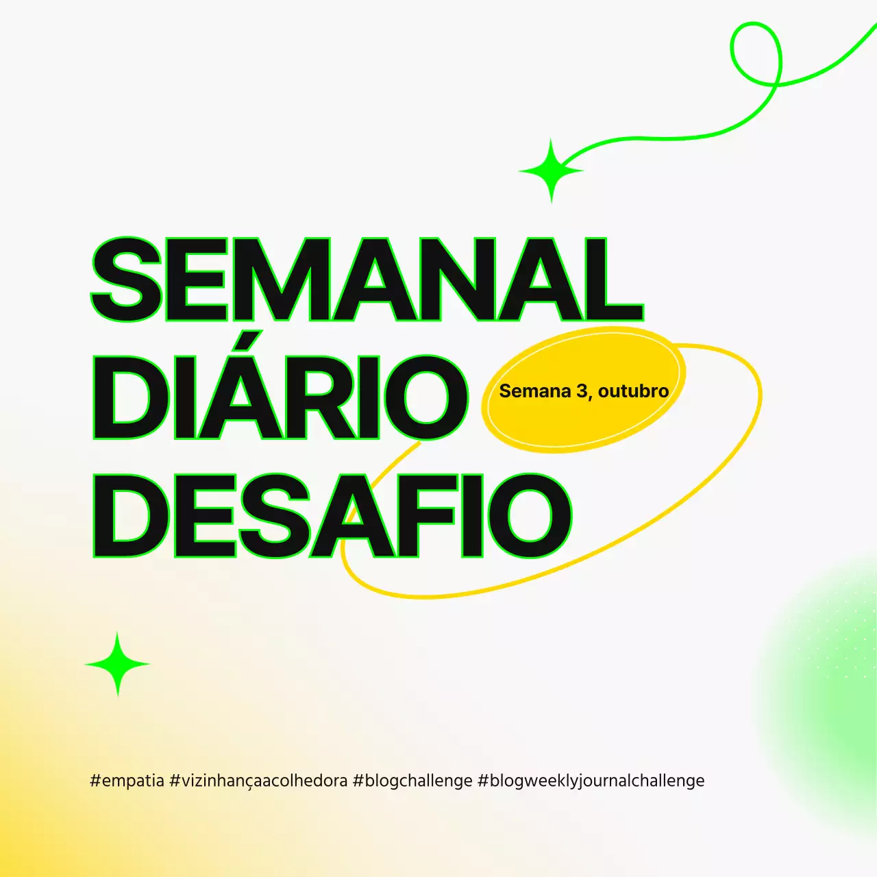 Capa simples de agenda semanal amarela e branca