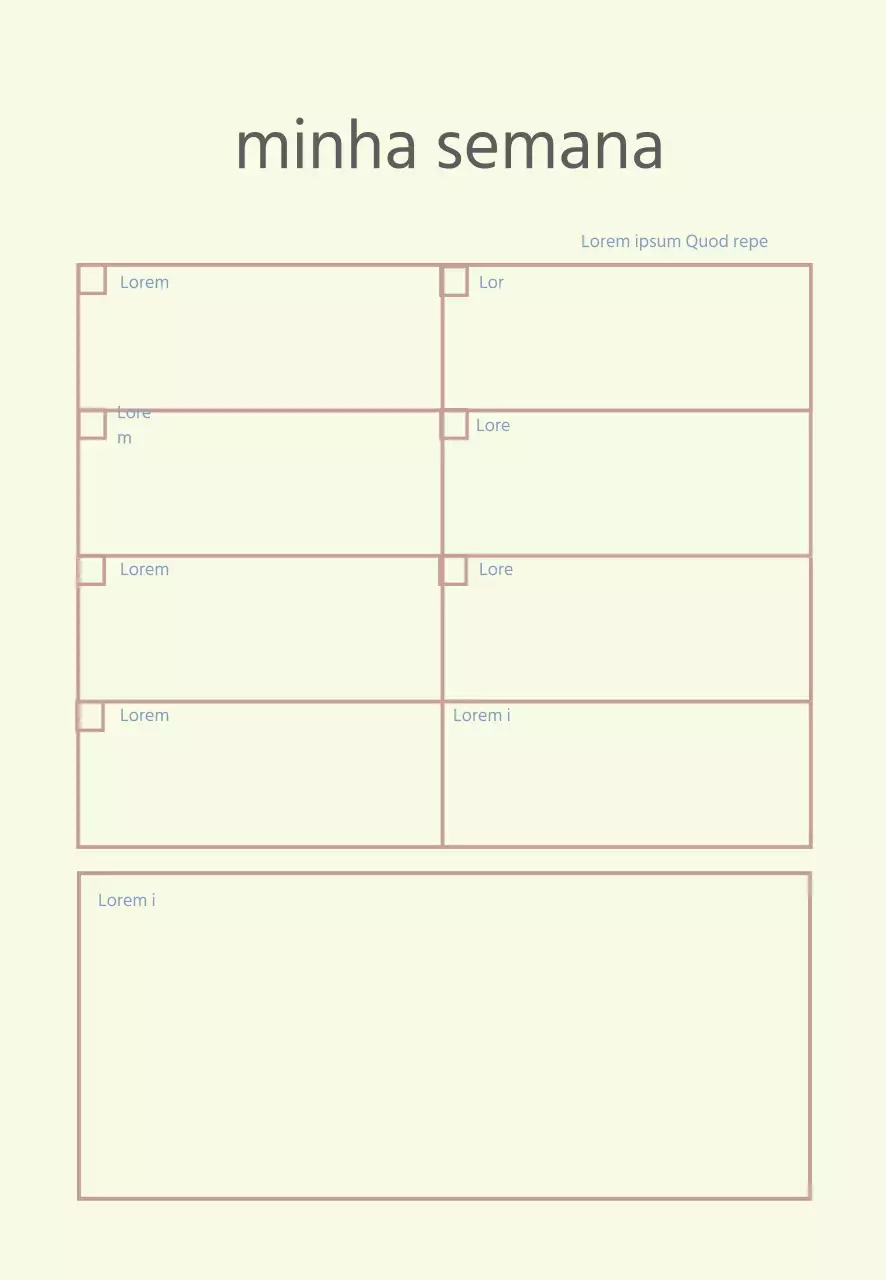 Agenda simples de linhas bege