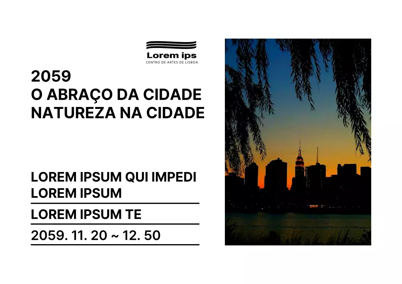 Estilo de apresentação de texto simples e a preto Guia informativo da exposição fotográfica