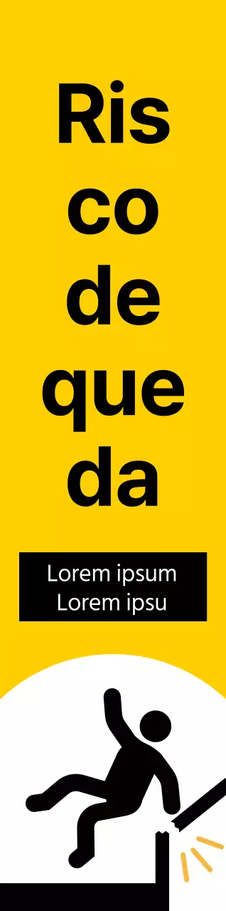Um aviso de alerta proeminente com um pictograma humano vermelho e preto