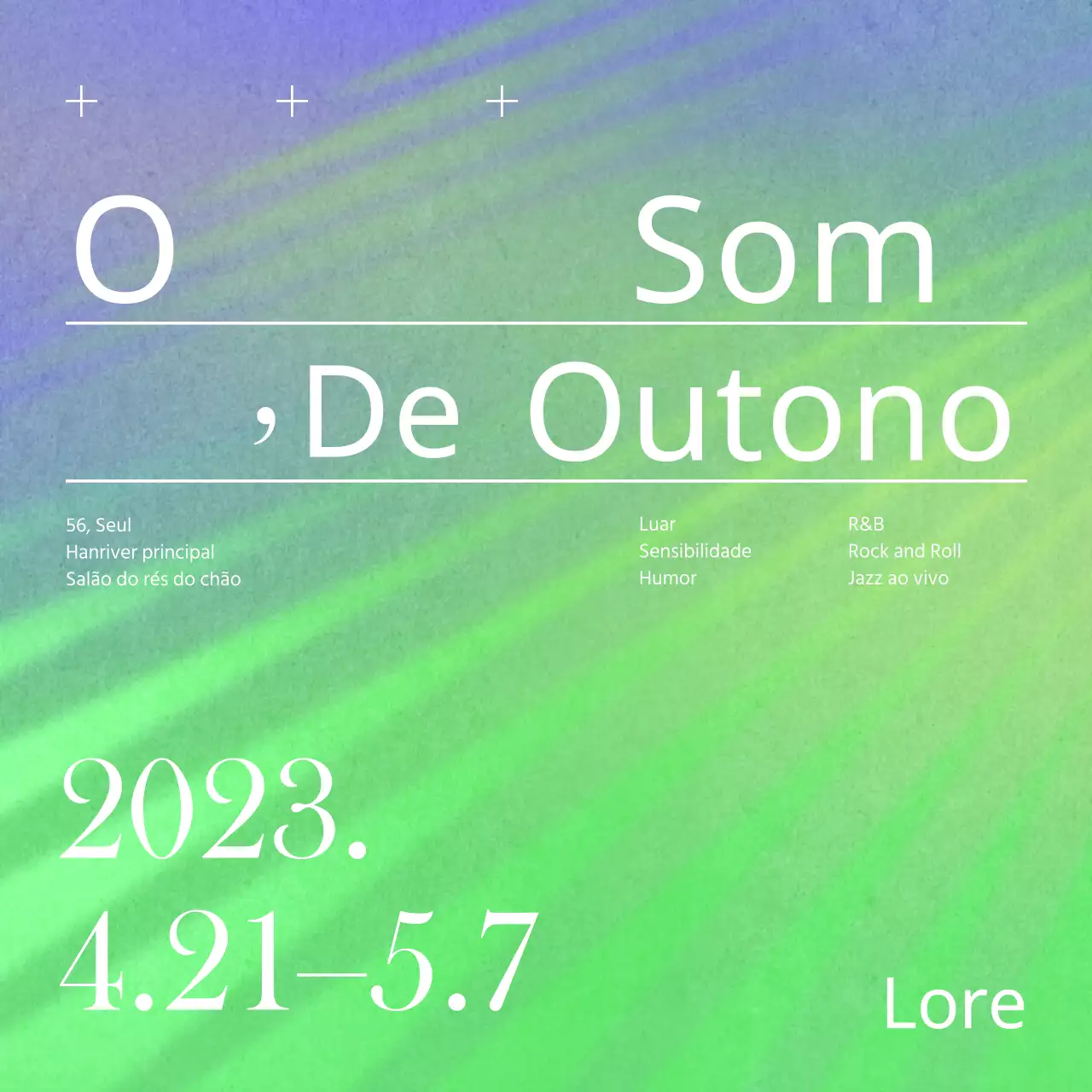 Cartaz artístico em roxo e verde