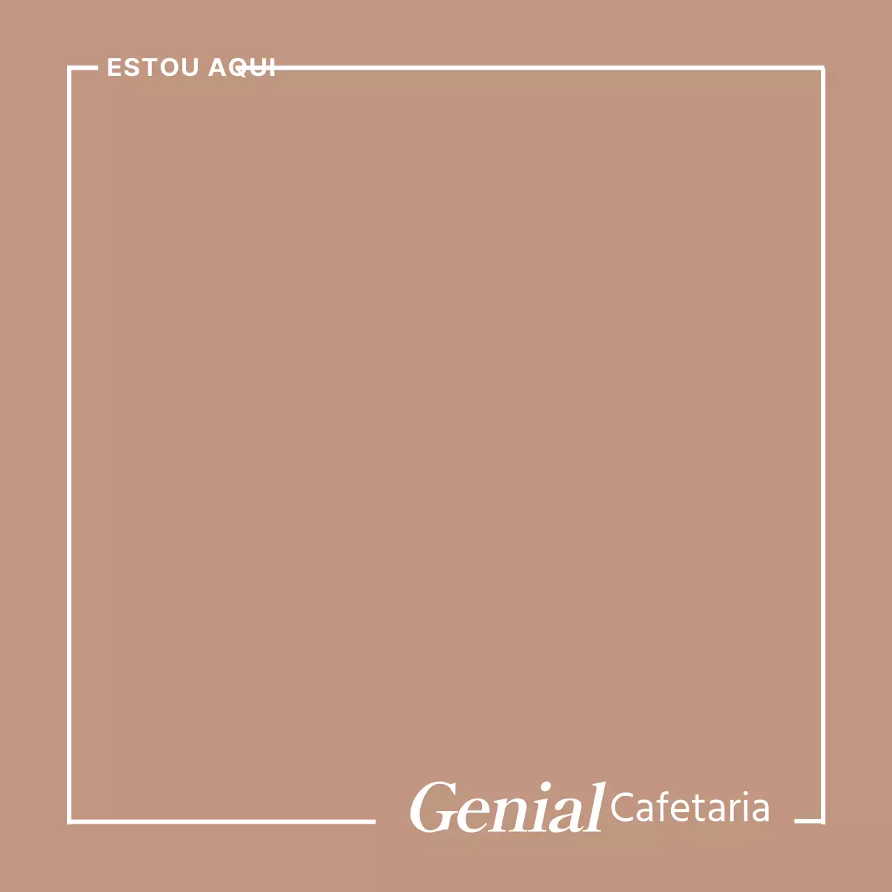 Para promoções de cafés e fotografias de recordações com um esquema simples, branco e quadrado