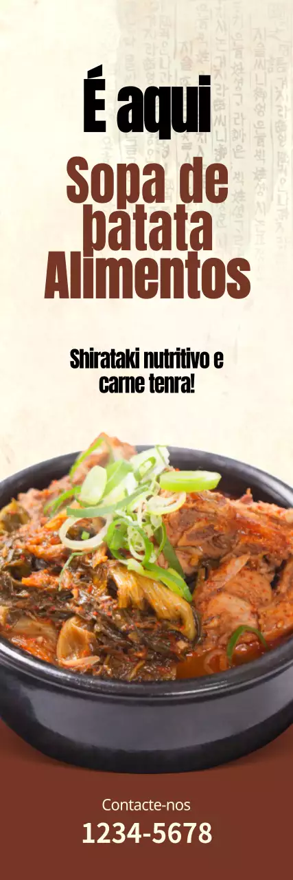 Promover uma sopa de batata de aspeto tradicional sobre um fundo castanho