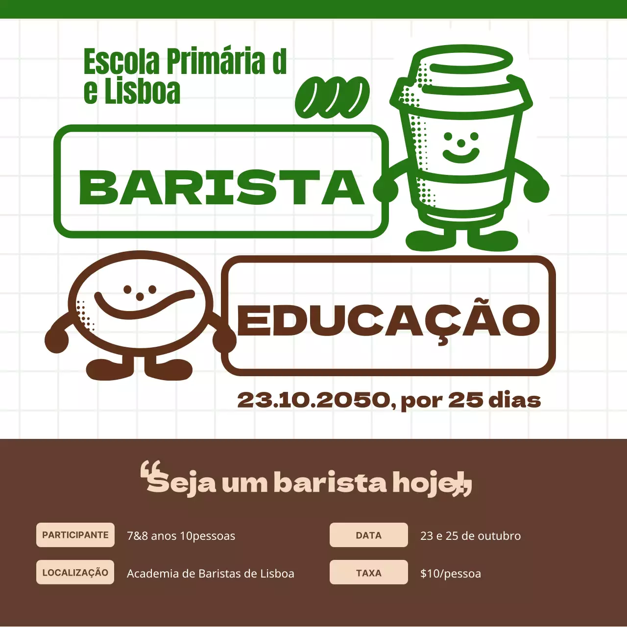 Brown and Green Coffee Cute Guia de carreira para baristas