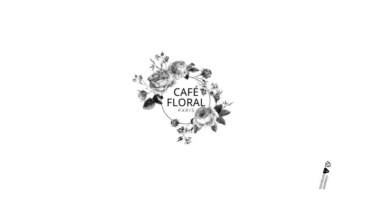 Desenho de um copo de papel para café com ilustração floral