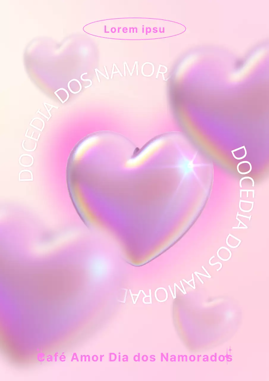 Promova o seu evento do Dia Branco com corações 3D cor-de-rosa