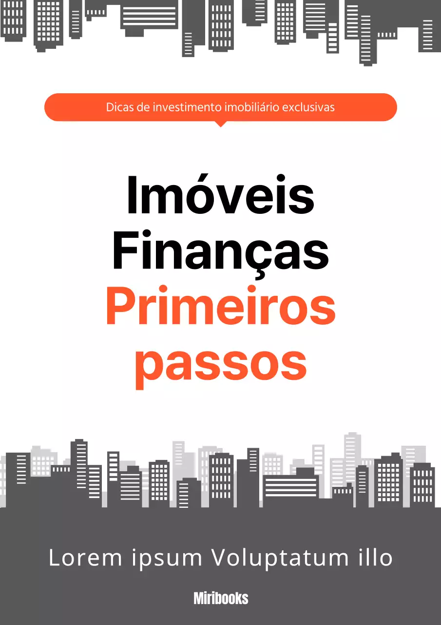 Uma capa de livro imobiliário simples em cinzento e laranja
