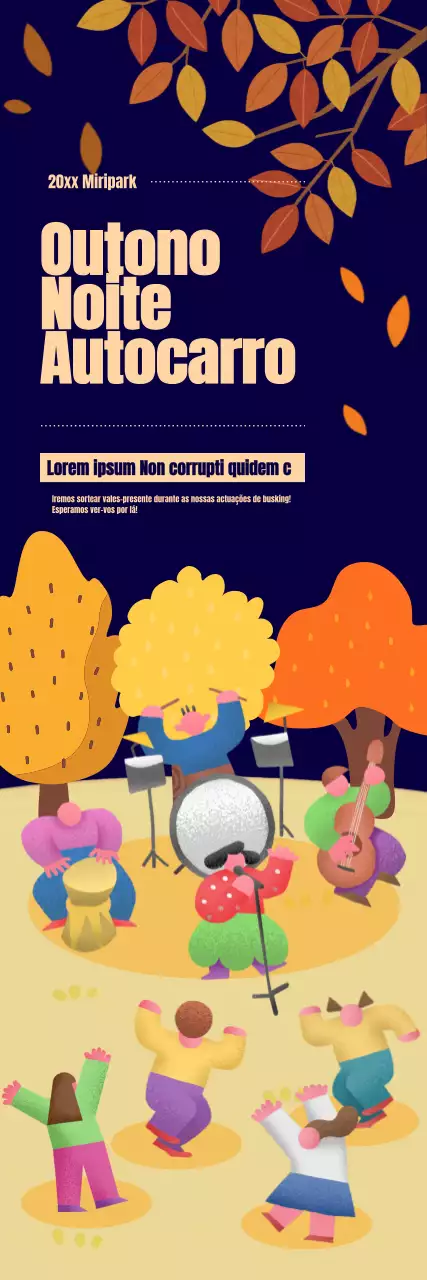 Promova o seu evento de busking num cenário outonal