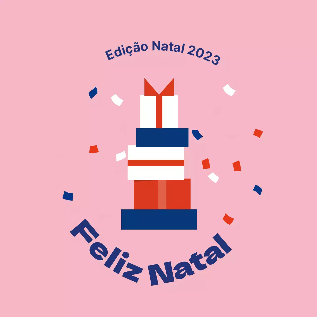 Etiquetas de Natal ilustradas azul rosa vermelho para prendas