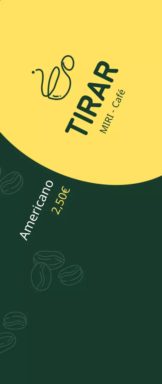 Verde e amarelo simples para promover um café takeaway
