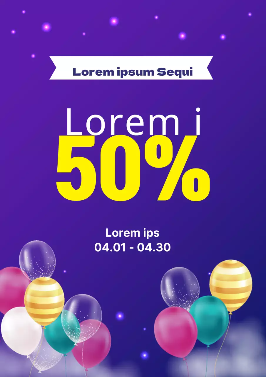 Um conceito púrpura, misterioso e colorido para um evento de venda aberta