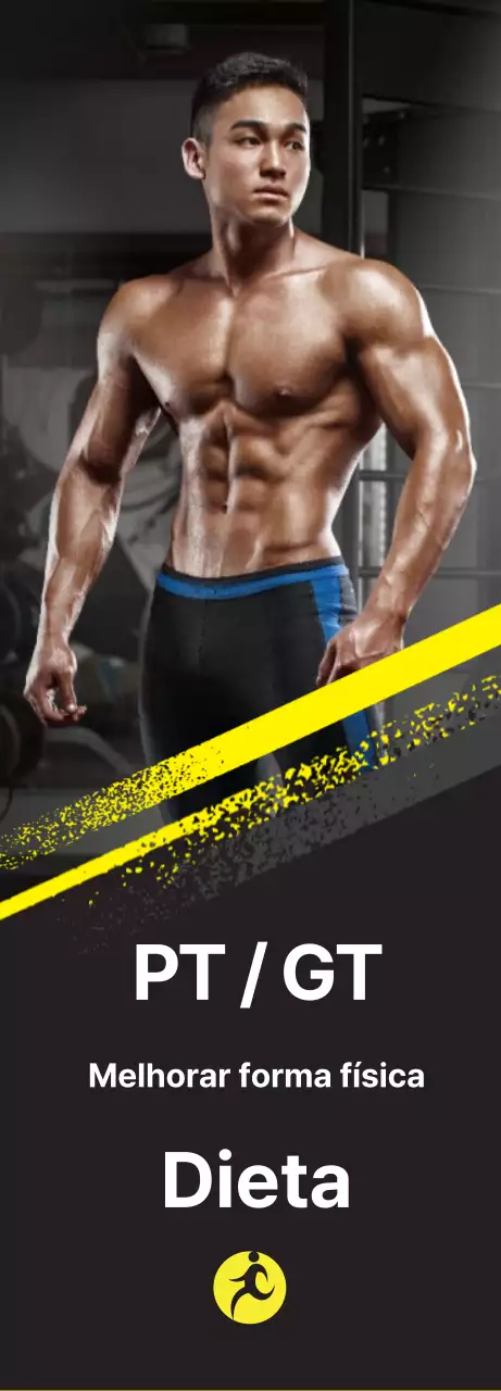 Anúncio de ginásio amarelo e preto