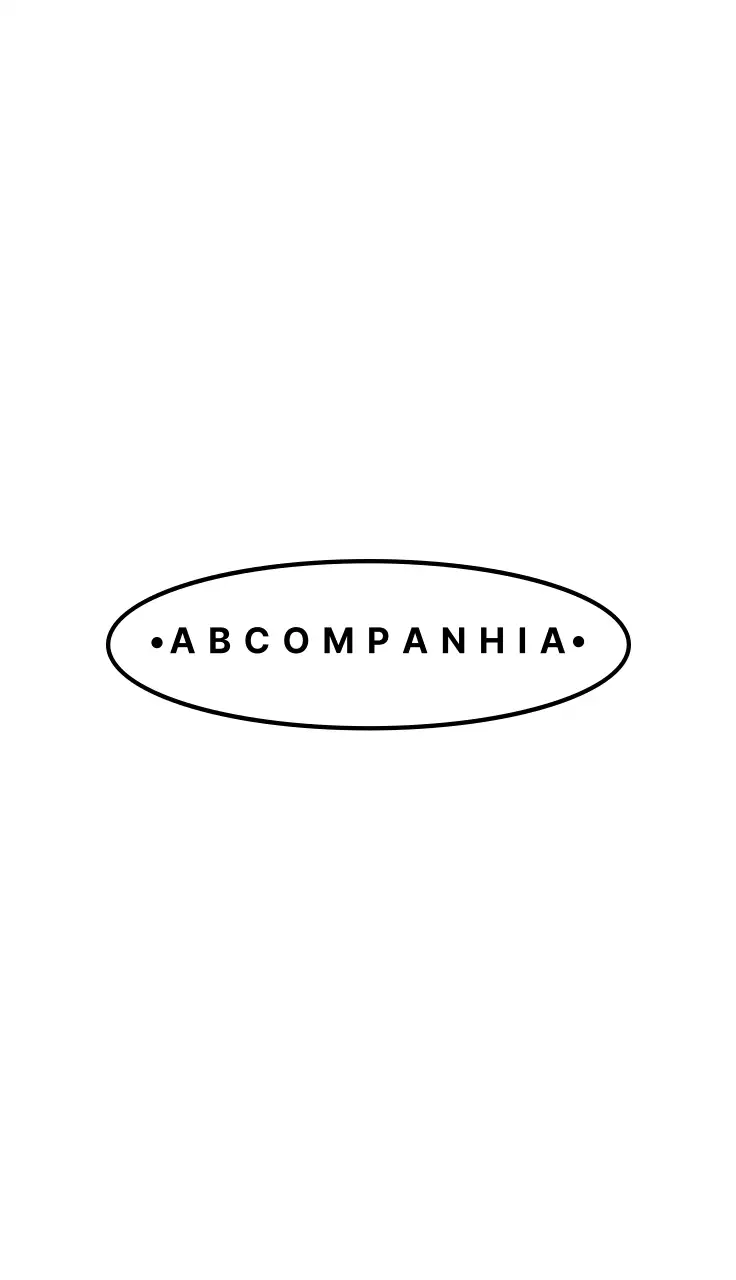 Empresa oval com moldura a preto e branco