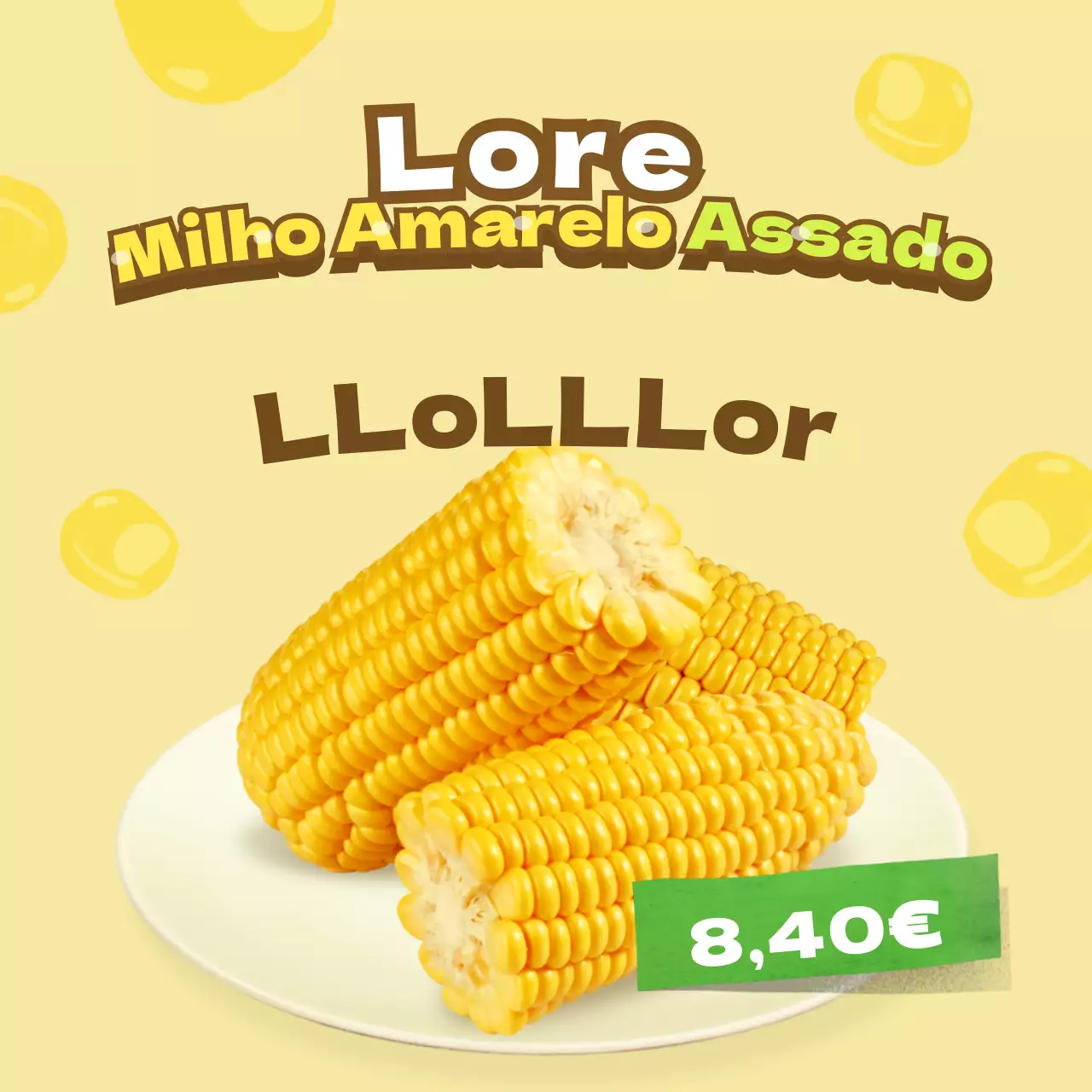 Venda de guloseimas de milho de cor amarela