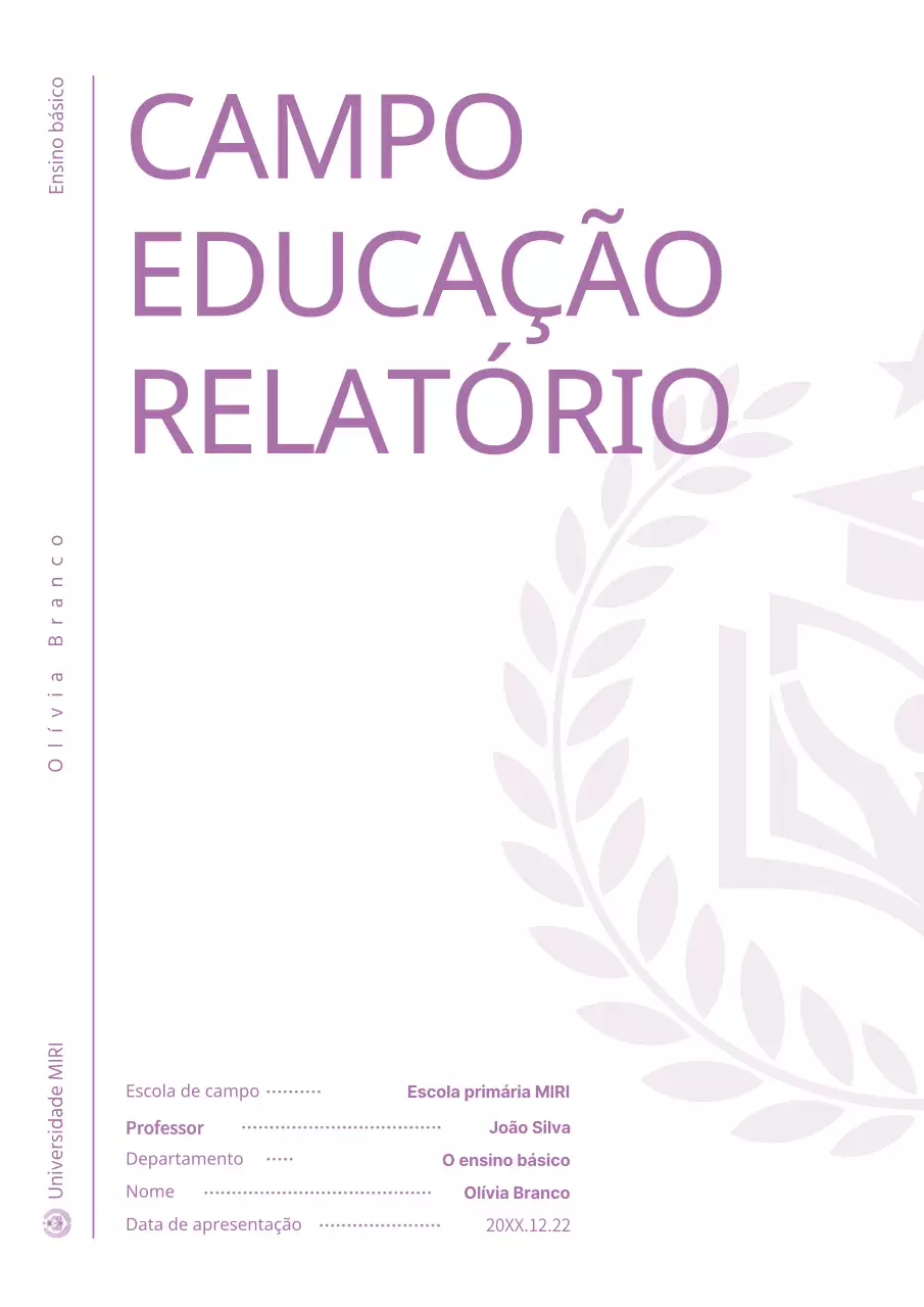 Um relatório concetual simples a roxo