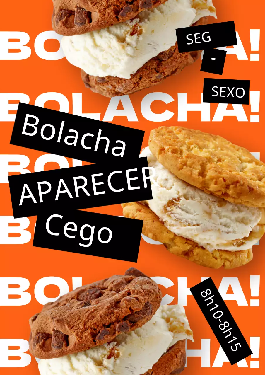 Cartaz de loja pop-up de sobremesas com tema de laranja