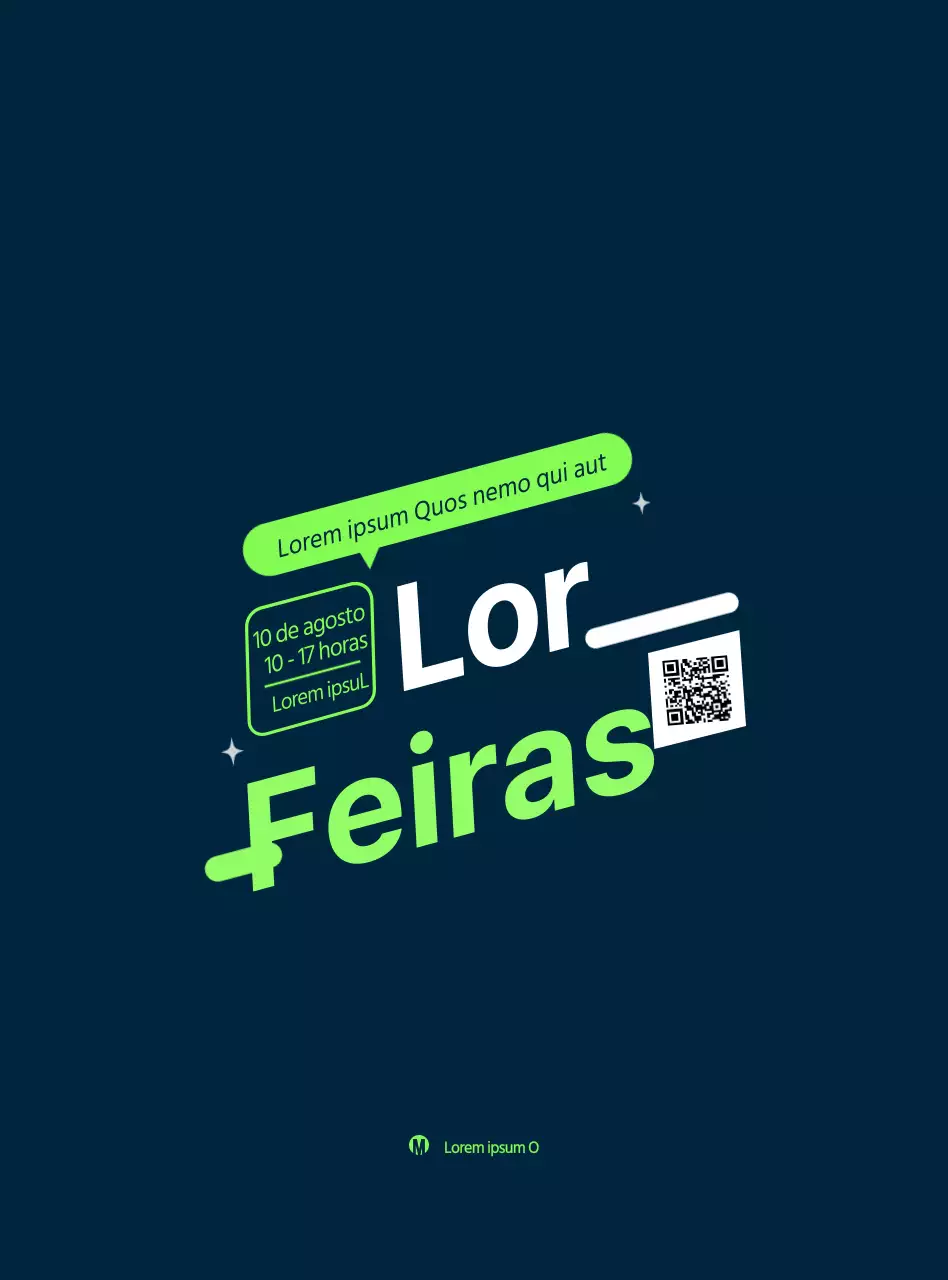 Estilo simples em verde-lima brilhante e azul-marinho Comunicar e promover feiras de emprego