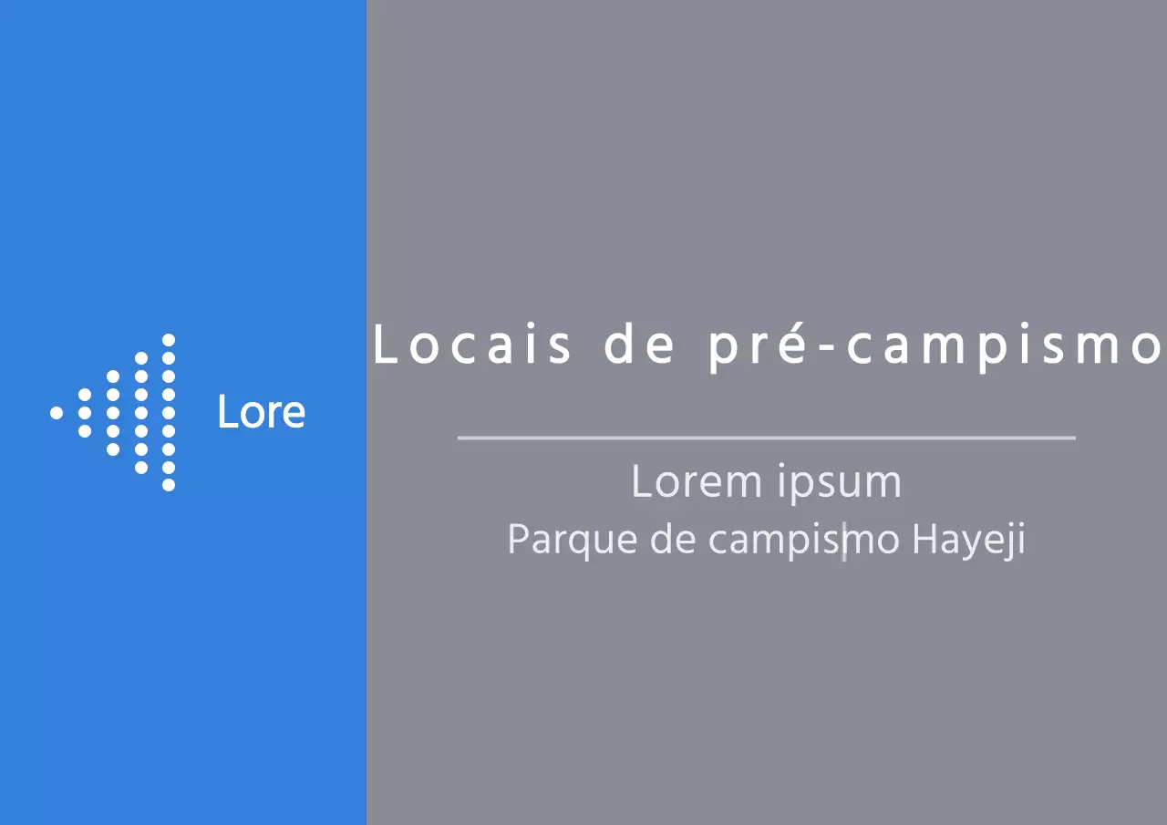 Guia de setas para parques de campismo em azul e cinzento