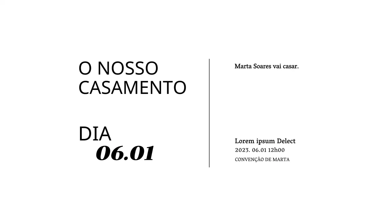 Convite de casamento envelope postal com texto preto