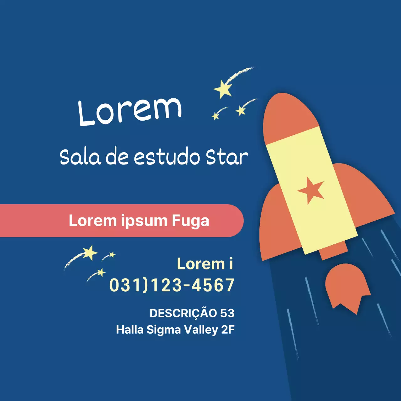 Espaço azul Ilustração Anúncio escolar
