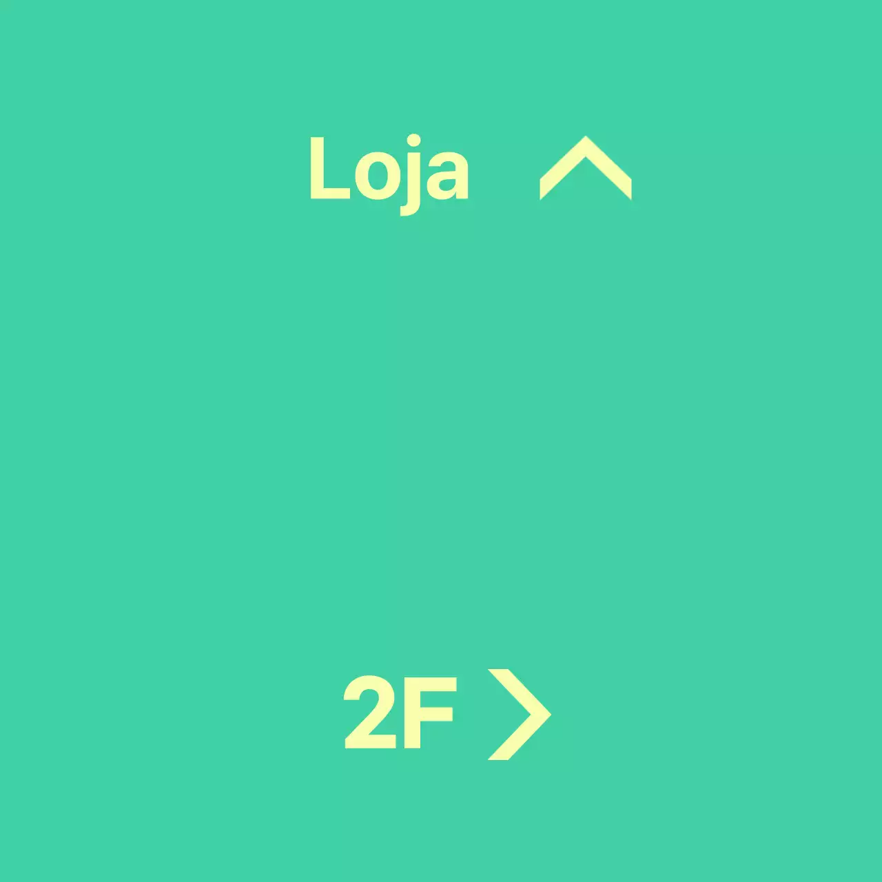 Balsa de menta e amarela com instruções de localização