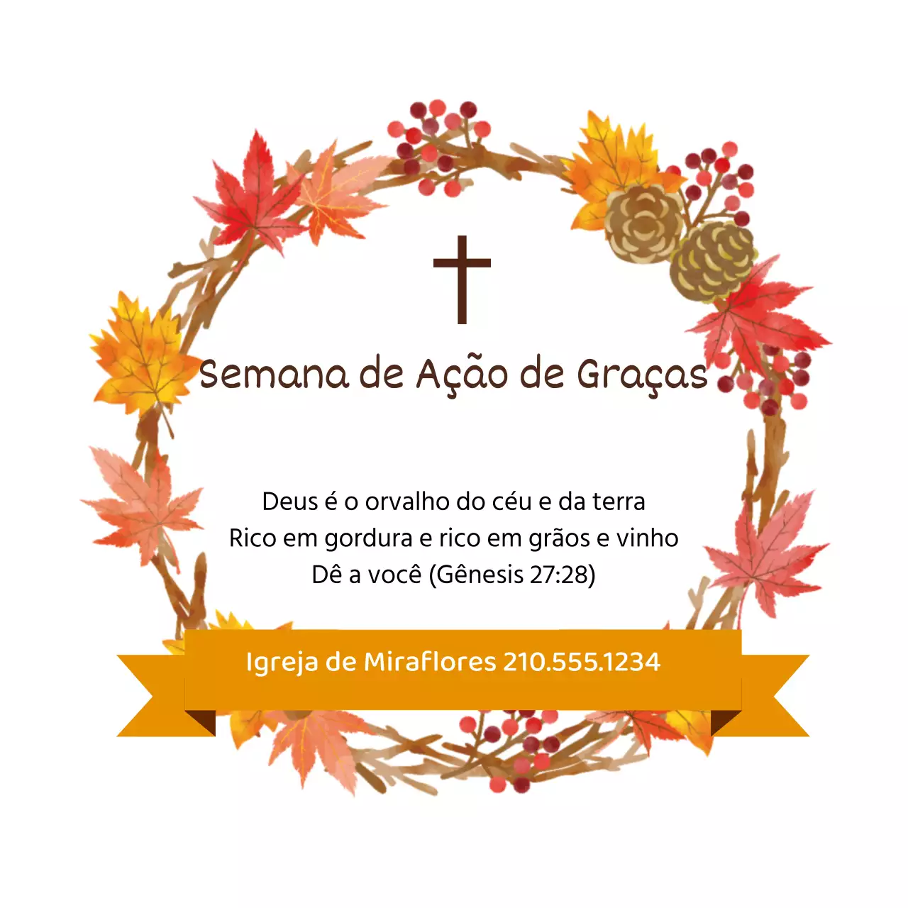 Guia de Ação de Graças do outono da Igreja de Orange