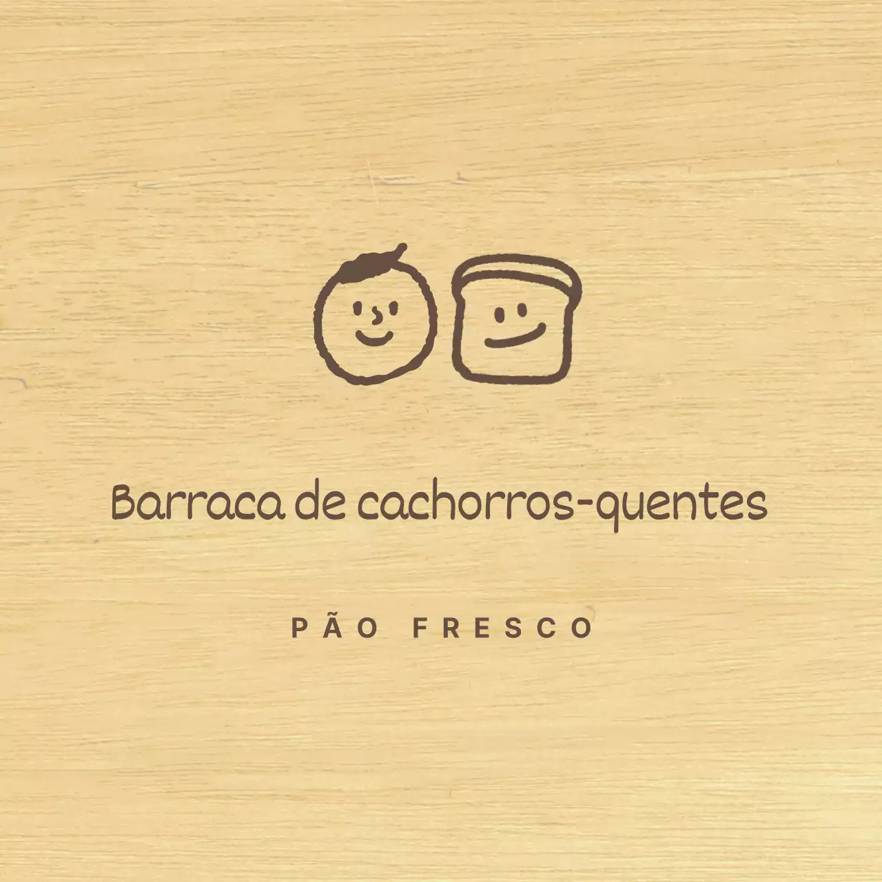 Estilo de padaria com castanho, pessoas desenhadas e ilustrações de pão