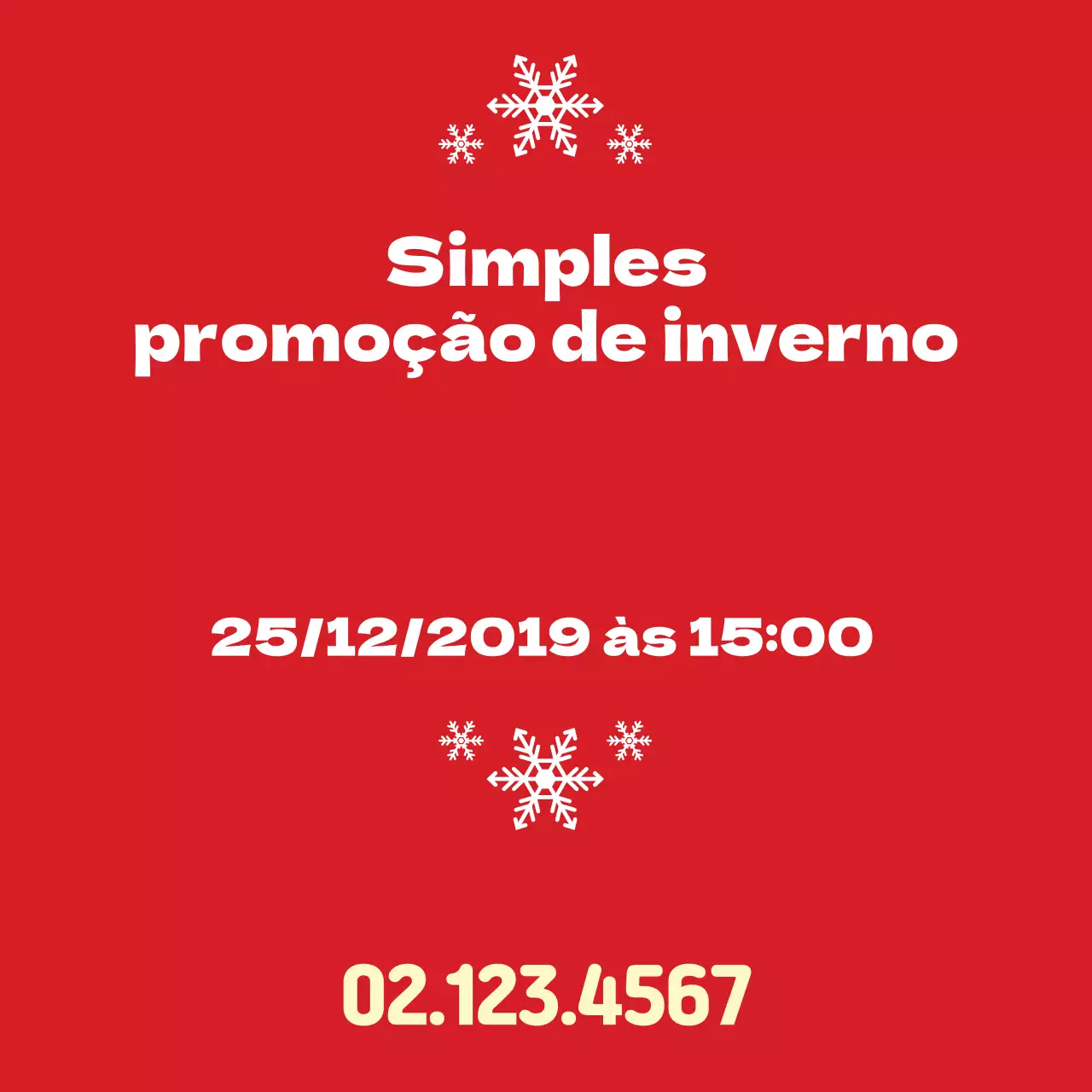Quadrado promocional vermelho simples de inverno
