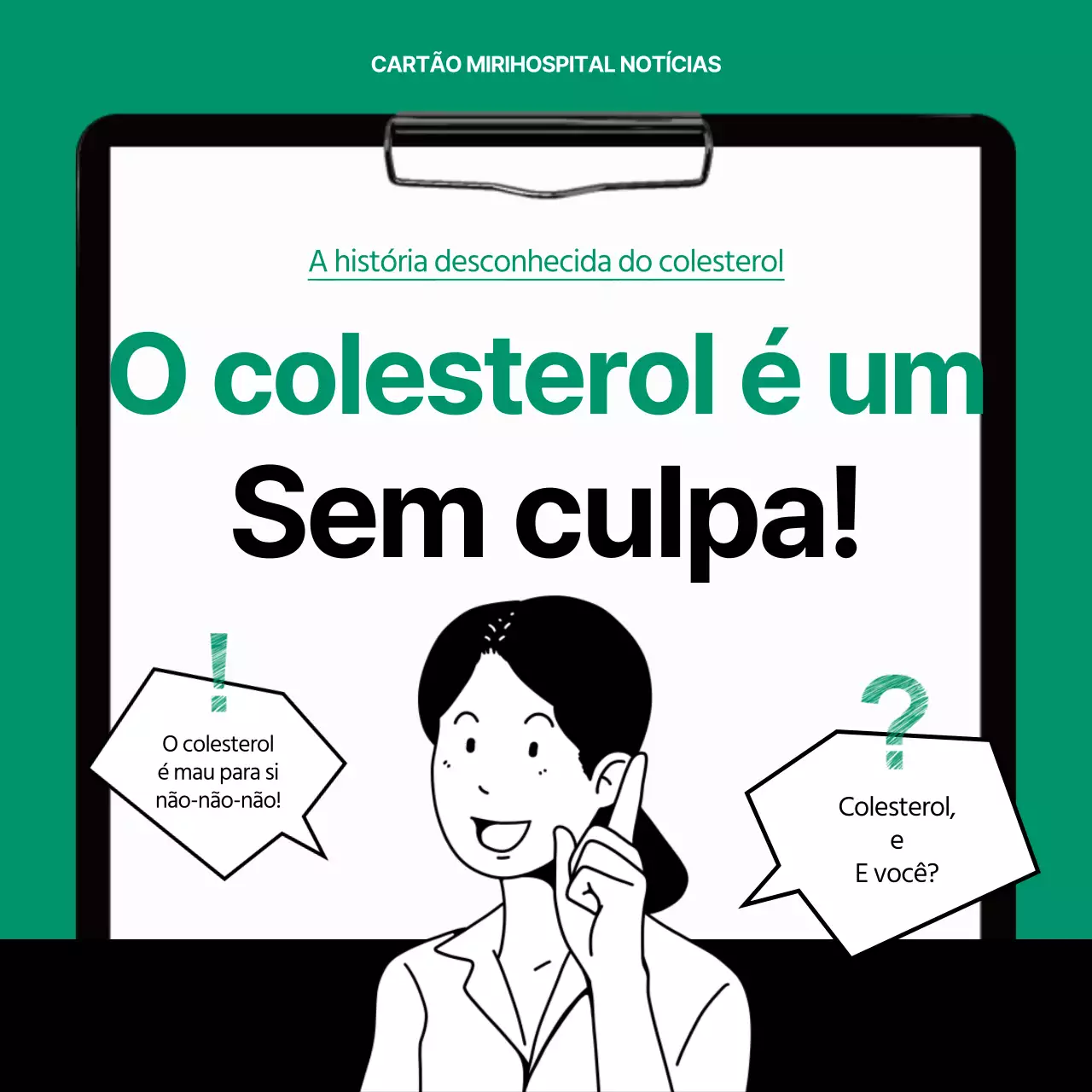 Factos sobre o colesterol no cartão verde e pretoNews