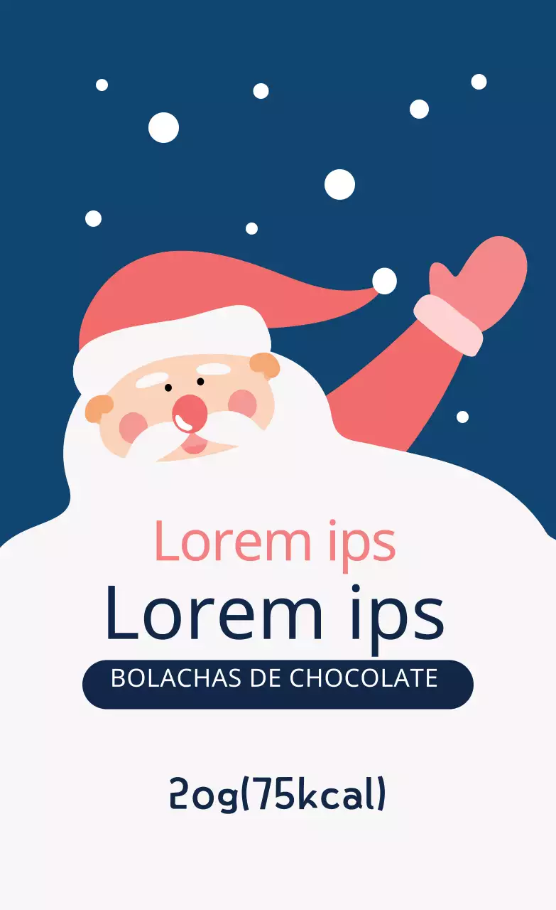 Etiquetas para bolachas com o Pai Natal ilustrado azul e vermelho